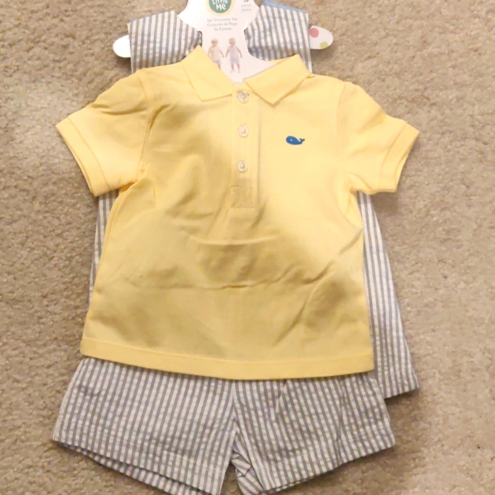 New! Little me baby boy 3pc dresswear set sz 12m Y2K Cottagecore Vintage Inspire